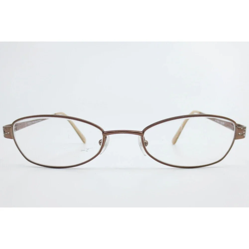 Elizabeth Arden EA 6006 1 Bronze Oval Eyeglass Frames Rhinestone Accents